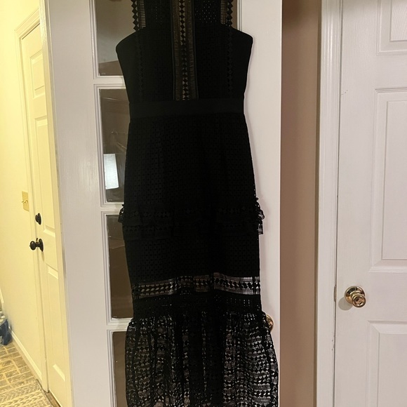 Self-Portrait Black Guipure Lace Midi Dress - Picture 5 of 7